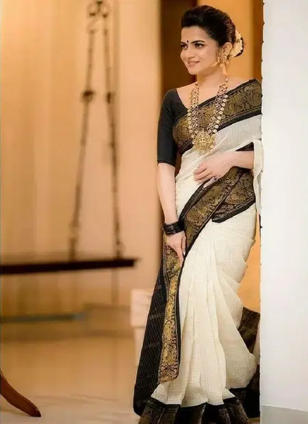 White Mor By Aab Lichi Silk Embroidery Wedding Wear Saree Orders In India